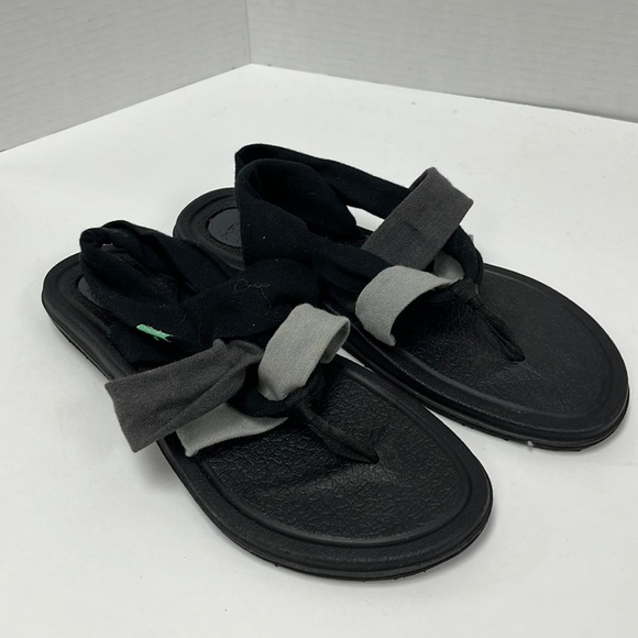 Sanuk Gradient Grey/Black Yoga 3 Strap Slingback - Picture 1 of 5